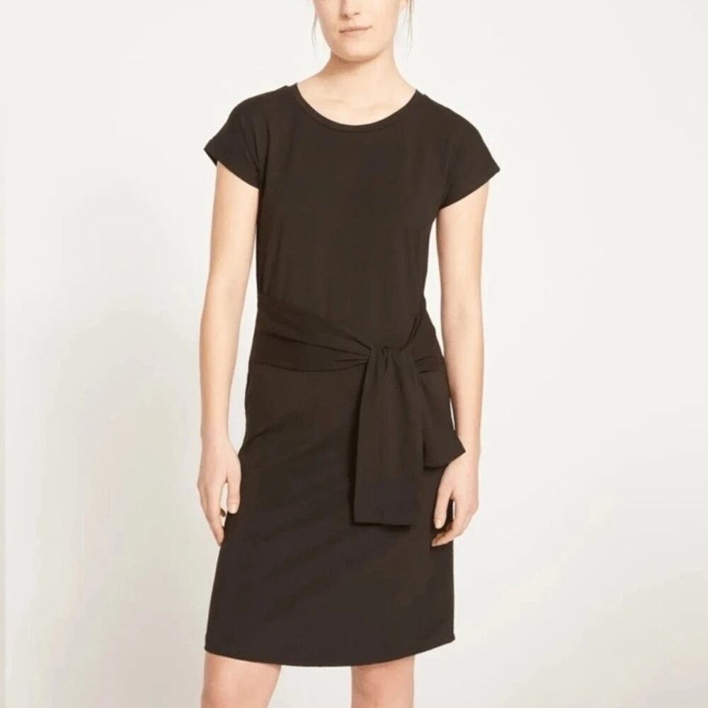 NWT Universal Standard Misa Jersey Dress Tie Waist Mini Black Womens Size 00/4XS